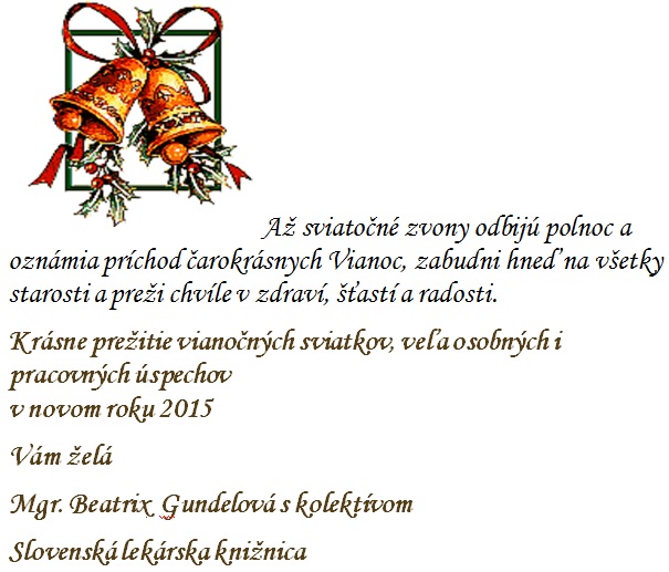 Vianočný pozdrav Vám zasiela Slovenská národná knižnica
