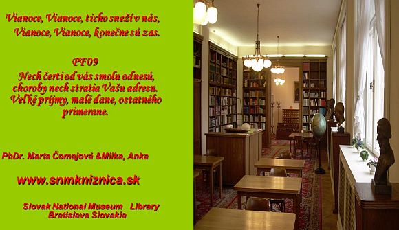 Vianočný pozdrav Knižnice Slovenského národného múzea v Bratislave