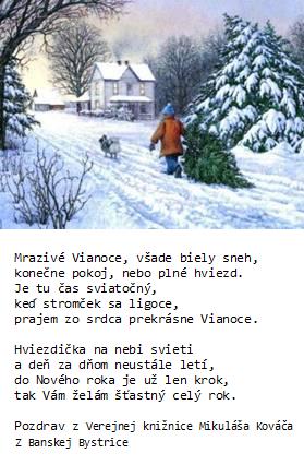 Vianočný pozdrav Verejnej knižnice Michala Kováča z Banskej Bystrice 