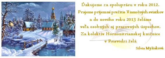 Vianočný pozdrav Hornonitrianskej knižnice v Prievidzi