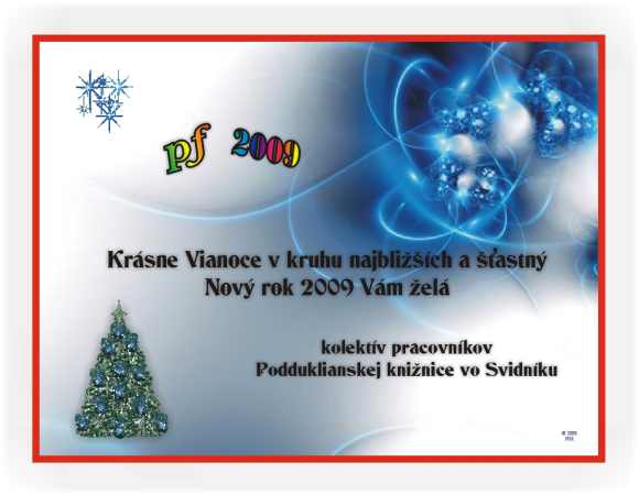 Vianočný pozdrav Podduklianskej knižnice vo Svidníku