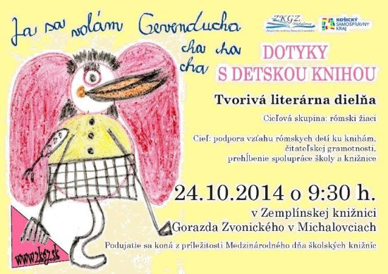 Tvorivá literárna dielňa, Zemplínska knižnica Gorazda Zvonického v Michalovciach, 24. 10. 2014 o 9:30 h.