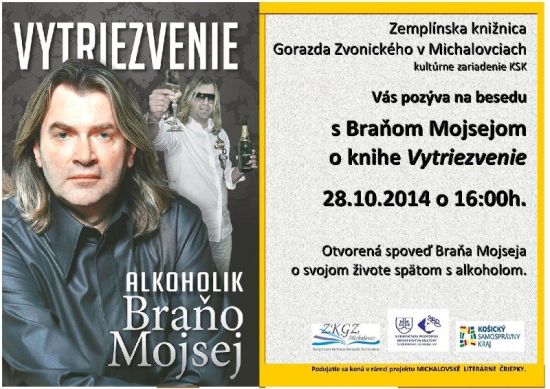 Stretnutie s Braňom Mojsejom, Zemplínska knižnica Gorazda Zvonického v Michalovciach, 28. 10. 2014 o 16:00 h.