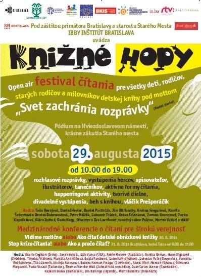 festival čítania 29. 8. 2015 na Hviezdoslavovom námestí v Bratislave