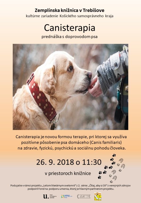 Prednáška s doprovodom psa v Zemplínskej knižnici v Trebišove 26. septembra 2018 o 11:30