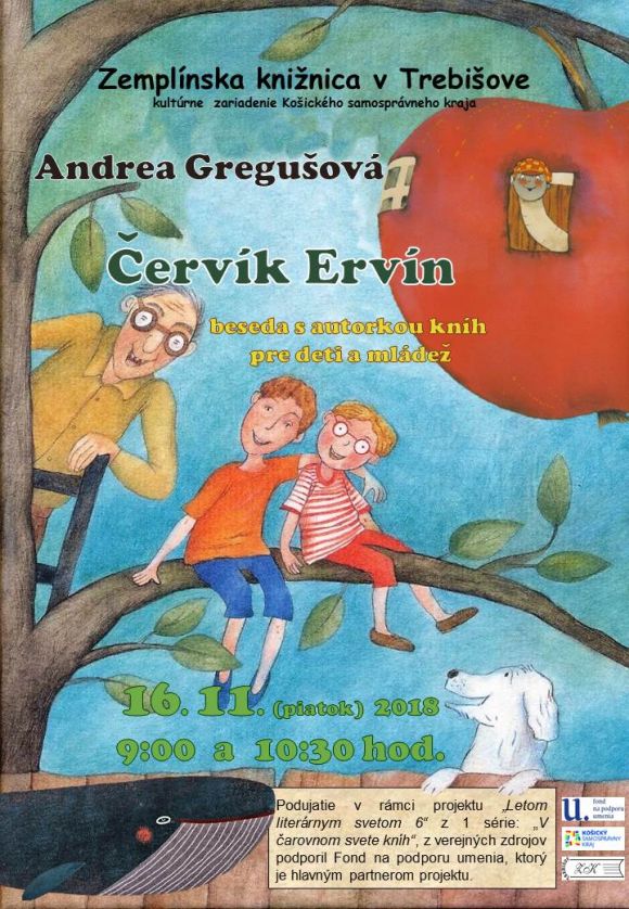beseda s autorkou kníh pre deti a mládež v Zemplínskej knižnici v Trebišove 16. novembra 2018 o 9:00 a 10:30 h