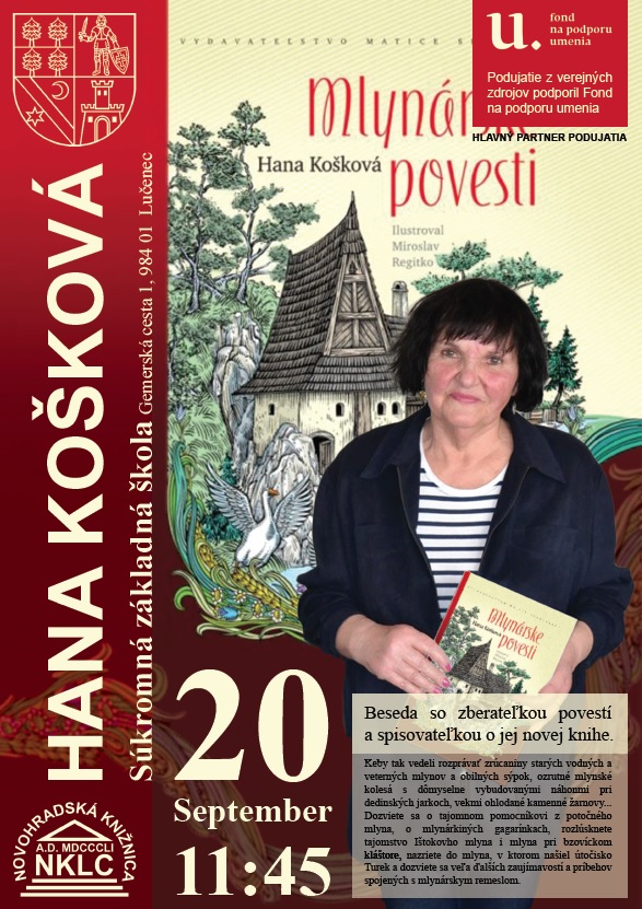 Beseda so spisovateľkou Hanou Koškovou v Lučenci v Súkromnej základnej škole, 20. 9. 2018