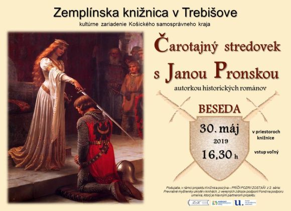 beseda so slovenskou autorkou historických románov v Zemplínskej knižnici v Trebišove 30. mája 2019 o 16:30 h