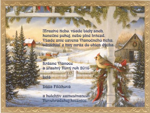 Vianočný pozdrav Novohradská knižnica