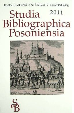 Studia bibliographica Posoniensia