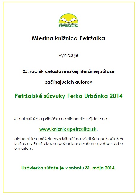 Petržalské súzvuky Ferka Urbánka 2014
