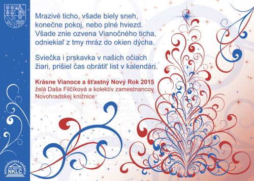 Vianočný pozdrav Vám zasiela Novohradská knižnica 