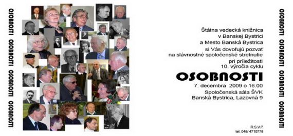 10. výročie cyklu Osobnosti