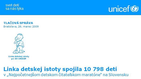 Linka detskej istoty, tlačová správa