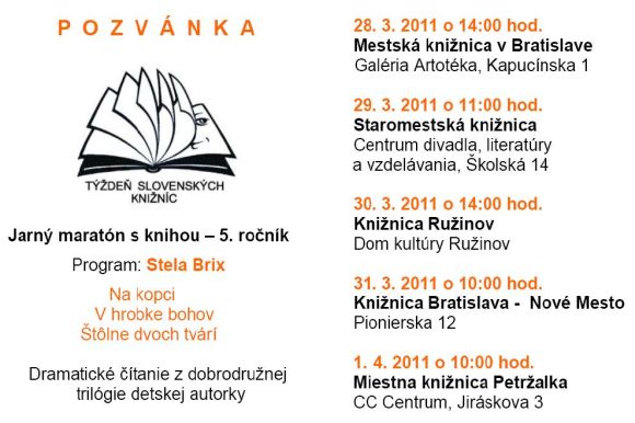 Pozvánka a program Jarného maratónu s knihou