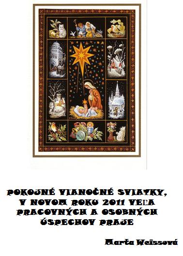 Vianočný pozdrav od p. Marty Weissovej