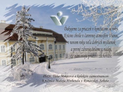 Vianočný pozdrav Knižnice Mateja Hrebendu v Rimavskej Sobote