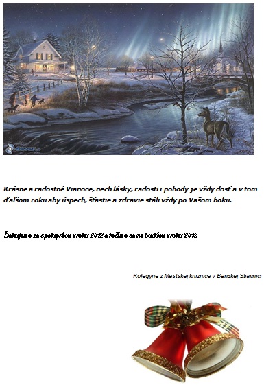 Vianočný pozdrav Mestskej knižnice v Banskej Štiavnici