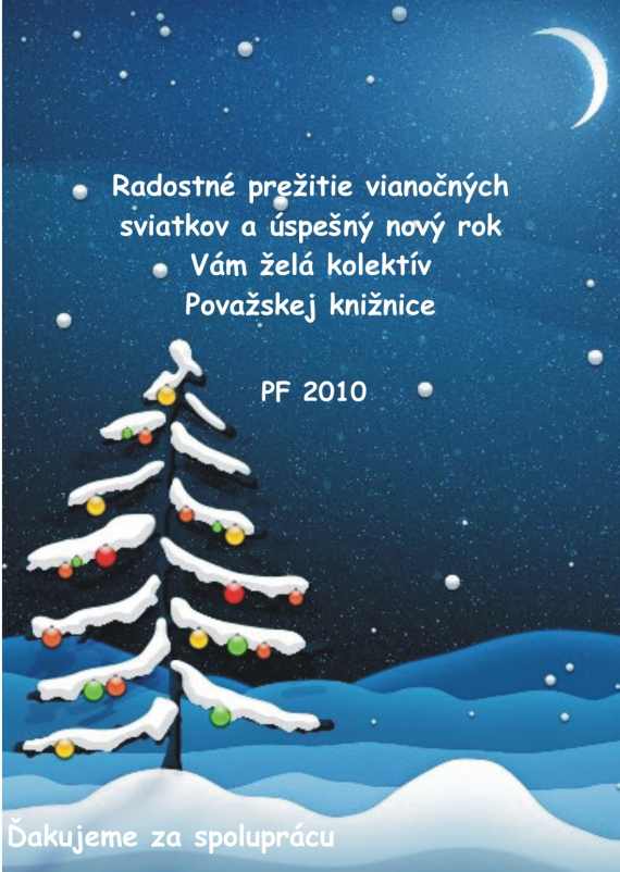 Vianočný pozdrav z Považskej knižnice