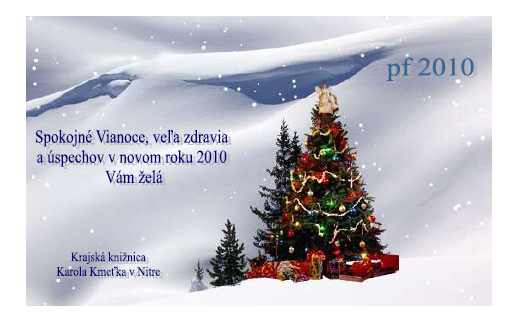 Vianočný pozdrav z Krajskej knižnice Karola Kmeťka v Nitre