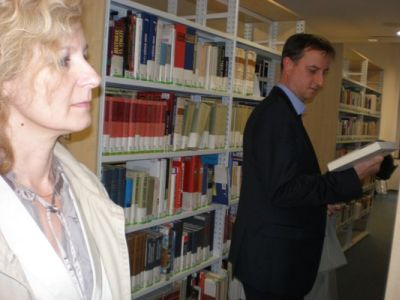 Minister kultúry a cestovného ruchu Daniel Krajcer v Univerzitnej knižnici v Bratislave
