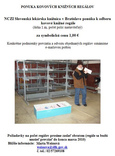 Ponuka kovových knižných regálov