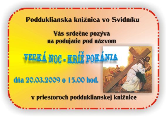 Pozvánka do Podduklianskej knižnice na podujatie 