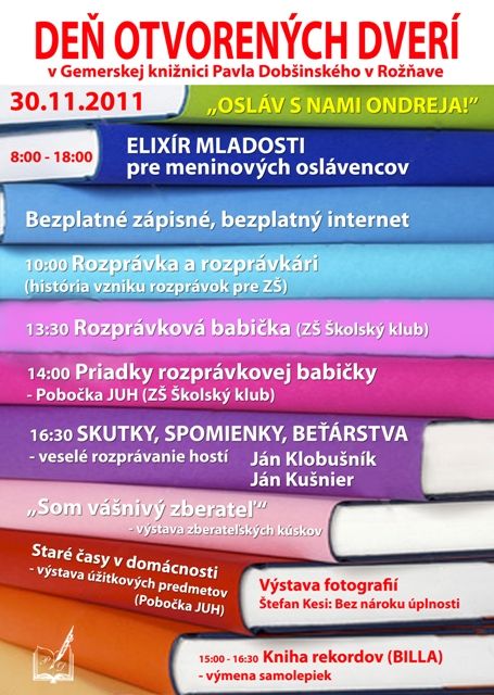 Zaujímavé podujatia počas DOD začínajú o 8.00 hod. 30. 11. 2011..
