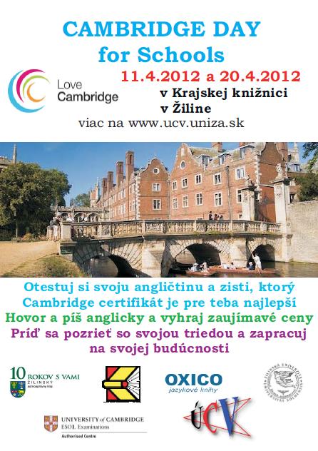 Pozvánka do Krajskej knižnice v Žiline na otestovanie si svojich vedomostí z anglického jazyka, 11. a 20. 4. 2012