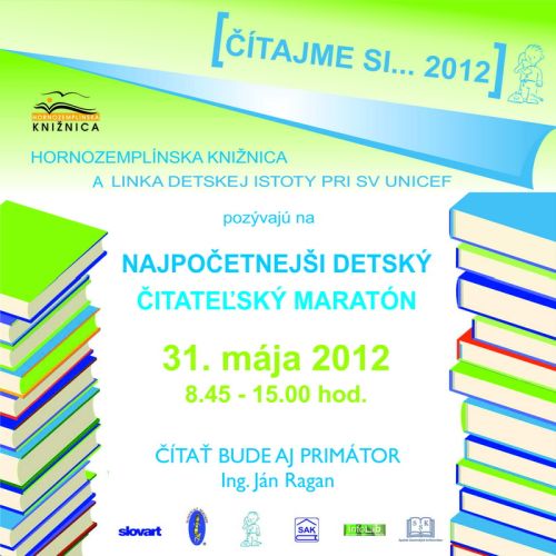 Čitateľský maratón v Hornozemplínskej knižnici vo Vranove nad Topľou, 31. 5. 2012