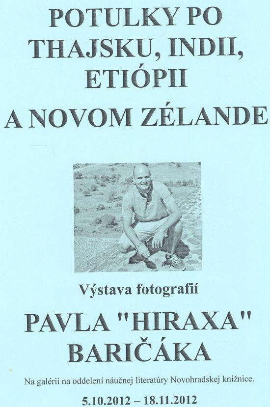 Pozvánka do Novohradskej knižnice v Lučenci na výstavu fotografií, od 5. 10. do 18. 11. 2012
