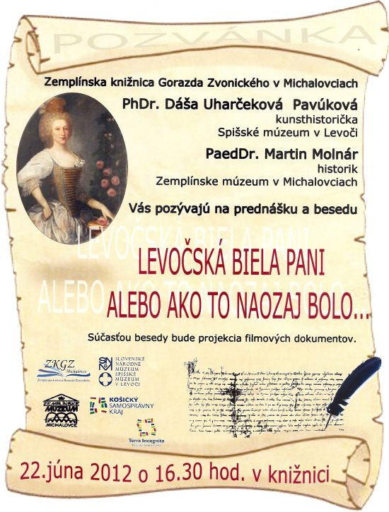 Pozvánka do Zemplínskej knižnice Gorazda Zvonického na prednášku a besedu, 22. 6. 2012 o 16.30 hod. 