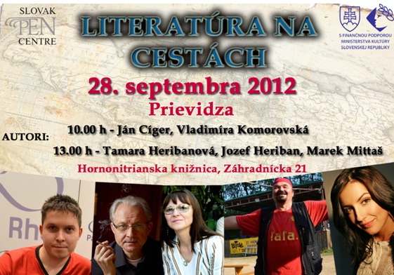 Pozvánka do Hornonitrianskej knižnice v Prievidzi na stretnutie so spisovateľmi, 28. 9. 2012 o 10.00 a 13.00 hod.