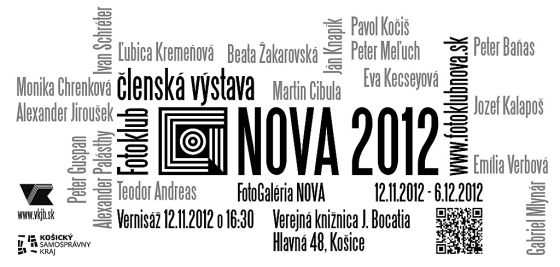 Pozvánka na vernisáž výstavy NOVA 2012