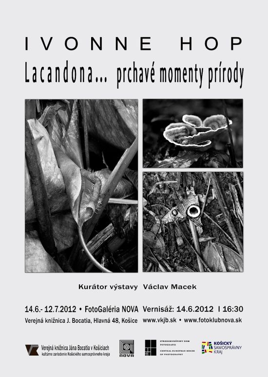 Pozvánka do  FotoGalérie NOVA vo Verejnej knižnici Jána Bocatia na výstavu fotografií, 14. 6. – 12. 7. 2012
