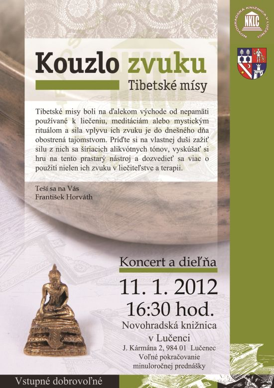 Pozvánka do Novohradskej knižnice v Lučenci na prednášku Tibetské misy, 11. 1. 2012 o 16.30 hod.