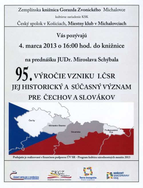Pozvánka do Zemplínslek knižnice Gorazda Zvonického v Michalovciach na besedu, 4. 3. 2013 o 16.00 hod. 