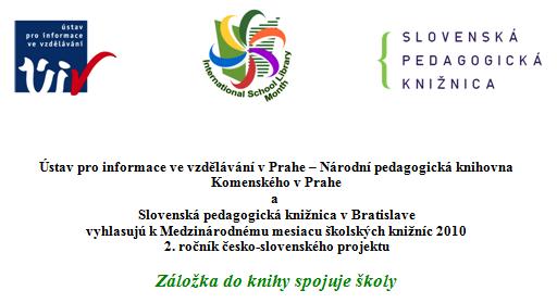 2. ročník československého projektu Záložka do knihy spojuje školy