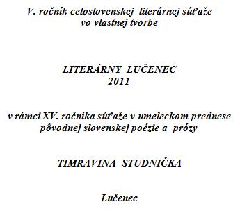V. ročník celoslovenskej literárnej súťaže Literárny Lučenec 2011