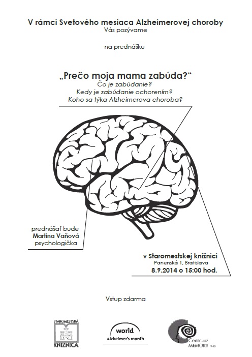 Prednáška 8. 9. 2014 o 15.00 v Staromestskej knižnici na Panenskej 1