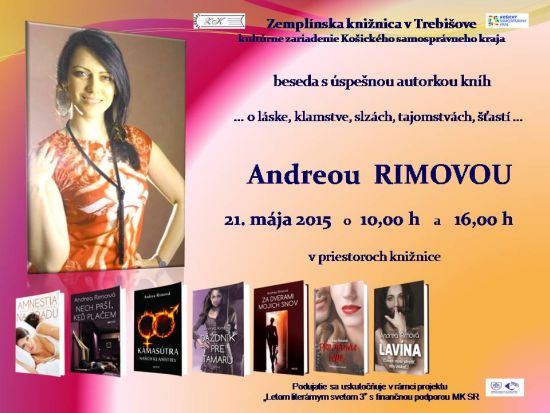 beseda so spisovateľkou 21. mája 2015 v Zemplínskej knižnici