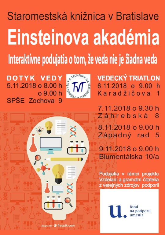 Interaktívne podujatia o vede, 5. – 9. 11. 2018 v Staromestskej knižnici v Bratislave