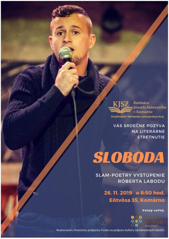 Knižnica Józsefa Szinnyeiho v Komárne Vás pozýva na literárne stretnutie 26. 11. 2019