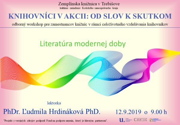 V Zemplínskej knižnici v Trebišove, 12. septembra 2019 od 9:00 h., odborný workshop pre zamestnancov knižníc Košického samosprávneho kraja