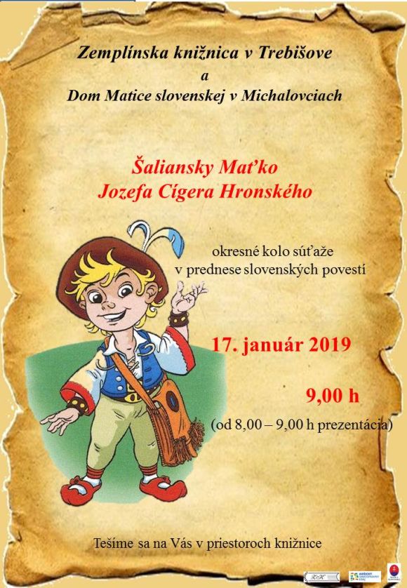 prednes slovenskej povesti 17. januára 2019 o 9:00 h v priestoroch Zemplínskej knižnici v Trebišove
