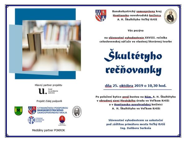 Slávnostné vyhodnotenie 28. roč. celoslovenskej súťaže vo vlastnej literárnej tvorbe žiakov základných a stredných škôl