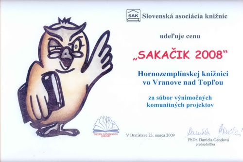 Cena SAKAČIK 2008