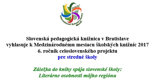 6. ročník celoslovenského projektu vyhlasuje Slovenská pedagogická knižnica pre všetky slovenské stredné školy