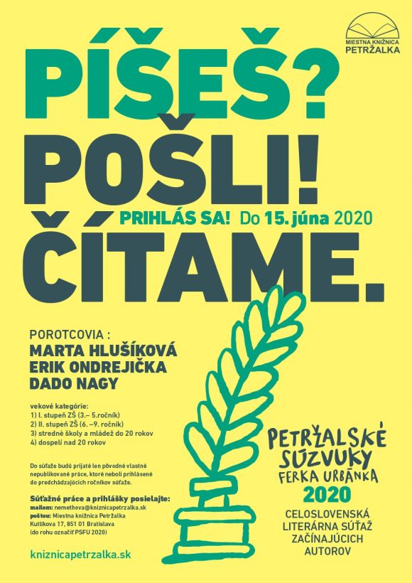 31. ročník literárnej súťaže, uzávierka: 15. 6. 2020
