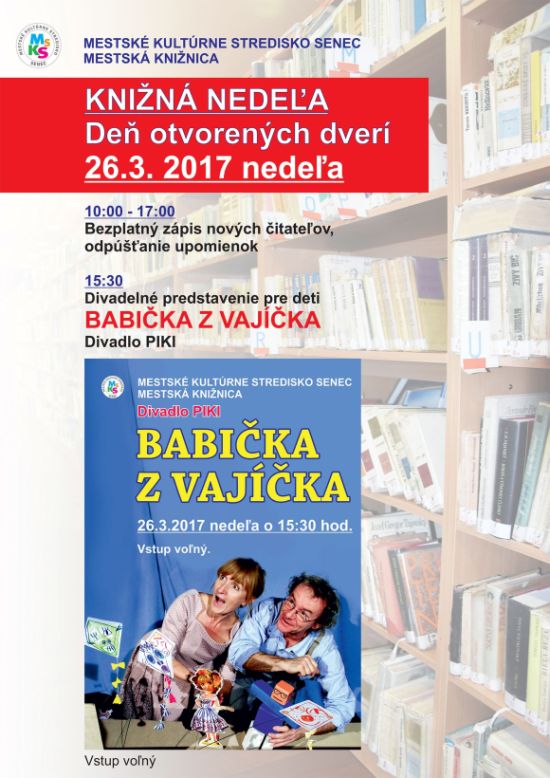 Knižná nedeľa - Deň otvorených dverí